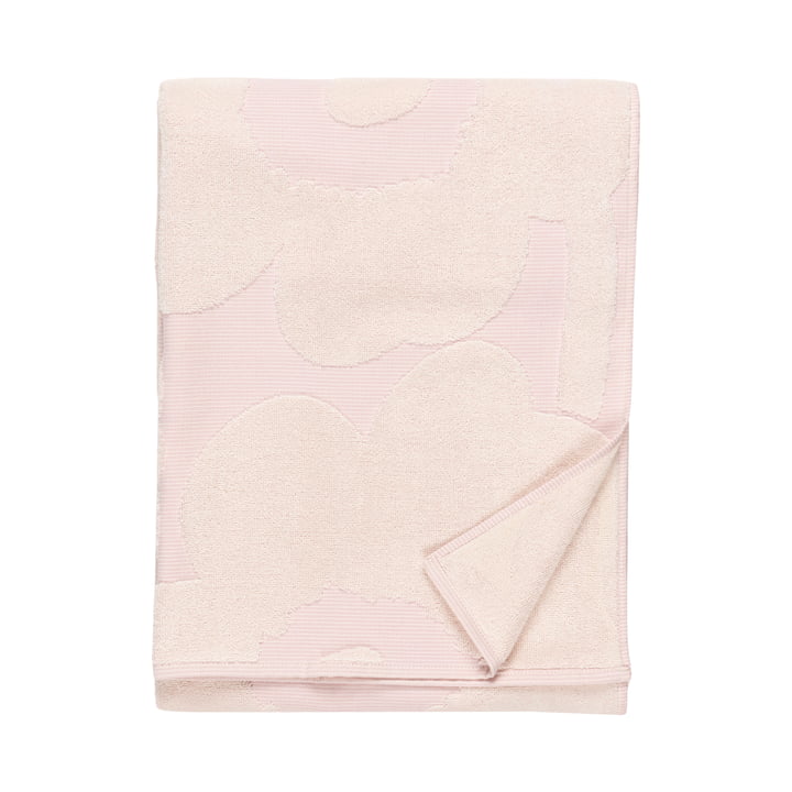 Marimekko - Unikko bath towel 70 x 150 cm, white / pink, folded
