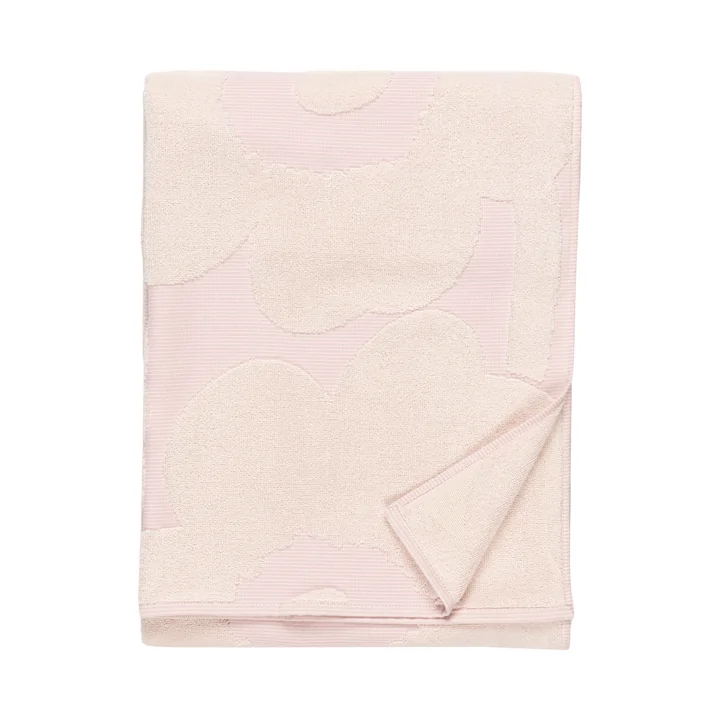 Marimekko - Unikko bath towel 70 x 150 cm, white / pink, folded
