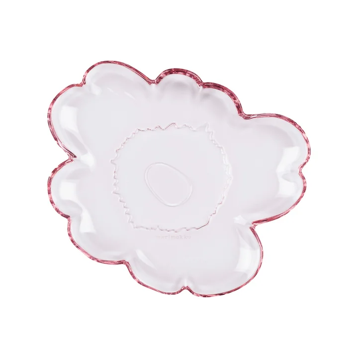 Marimekko - Unikko glass plate, 20 cm, pink