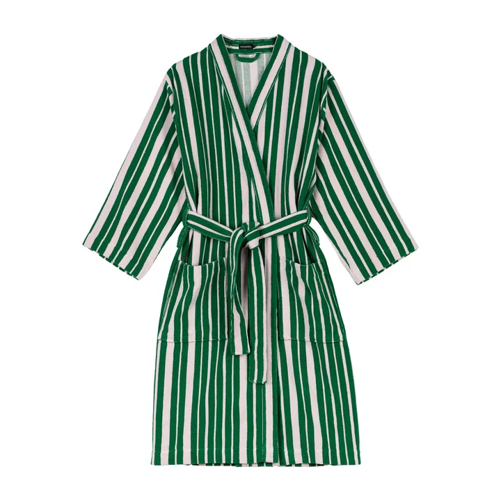 Marimekko - Raide Bathrobe, green / light pink