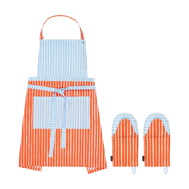 Marimekko - Piccolo kitchen set, kitchen apron & oven gloves, multicolored (3 pcs.)