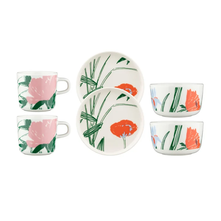 Marimekko - Oiva Puutarhakutsut coffee set, multicolored (6 pcs)