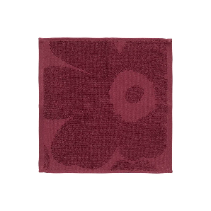 Marimekko - Unikko Solid Mini towel, 32 x 32 cm, burgundy