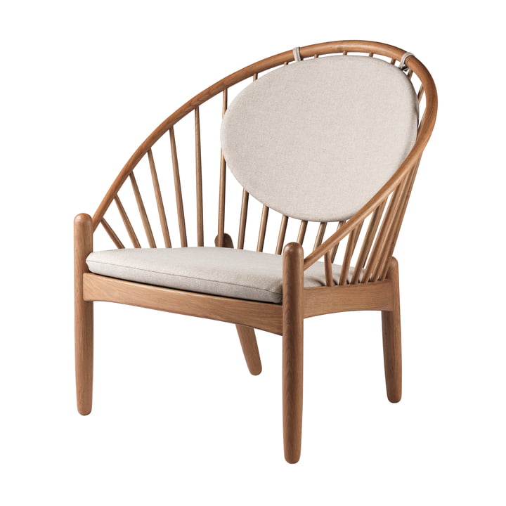 FDB Møbler - J166 Jørna armchair, smoked oiled frame / beige (Main Line Flax 61)