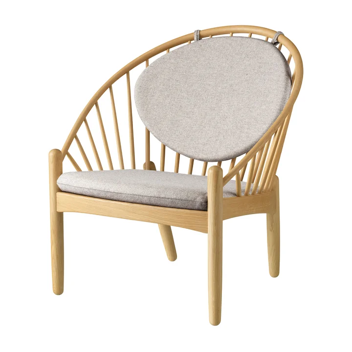 FDB Møbler - J166 Jørna armchair, frame natural / light gray (Main Line Flax 02)
