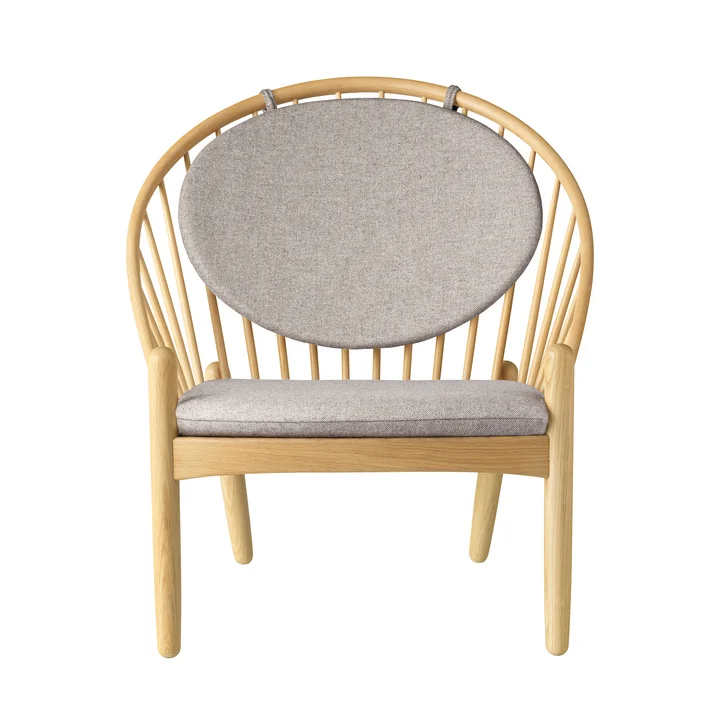 FDB Møbler - J166 Jørna armchair, frame natural / light gray (Main Line Flax 02)