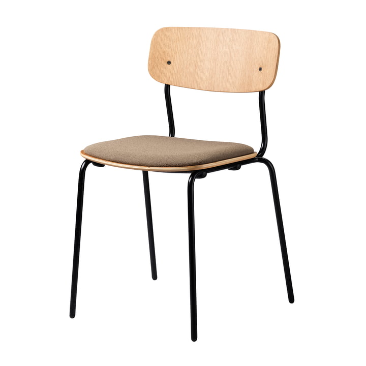 FDB Møbler - J182 Holmen chair, black / oak / taupe (Grain 61230)