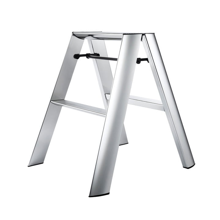 Metaphys - Premium Lucano 2 Step Stool ladder, silver