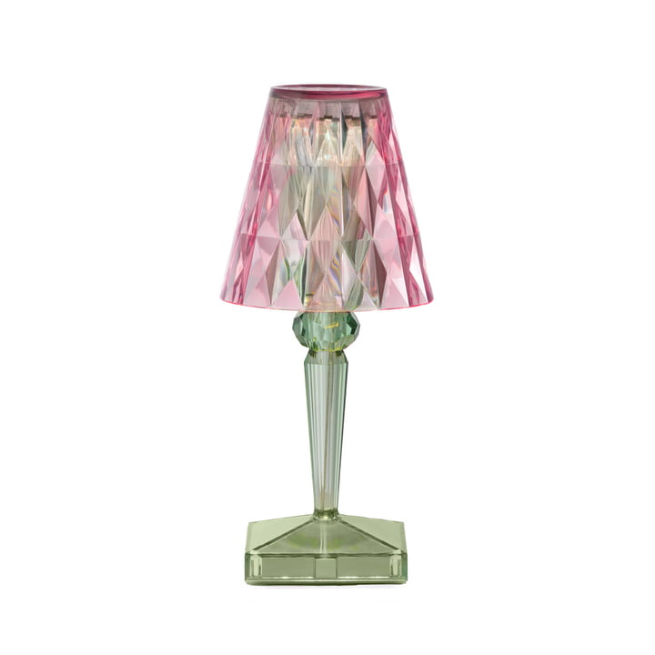 Kartell - Battery Rechargeable table lamp H 26 cm, pastel pink / mint