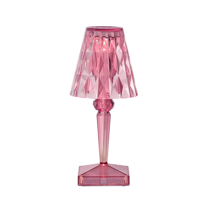 Kartell - Battery Rechargeable table lamp H 26 cm, pastel pink