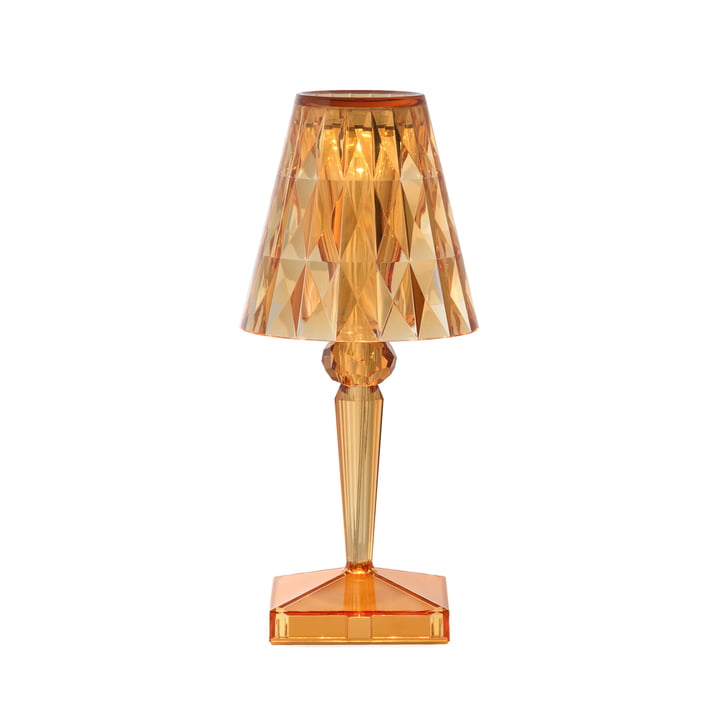 Kartell - Battery Rechargeable table lamp H 26 cm, pastel orange