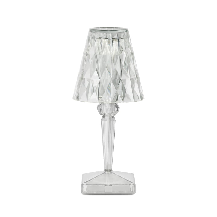 Kartell - Battery Rechargeable table lamp H 26 cm, crystal clear