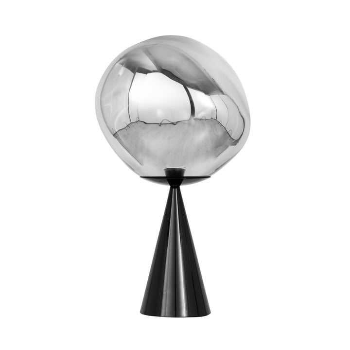 Tom Dixon - Melt Cone Fat LED table lamp, silver / black