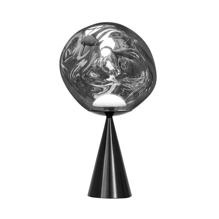 Tom Dixon - Melt Cone Fat LED table lamp, silver / black