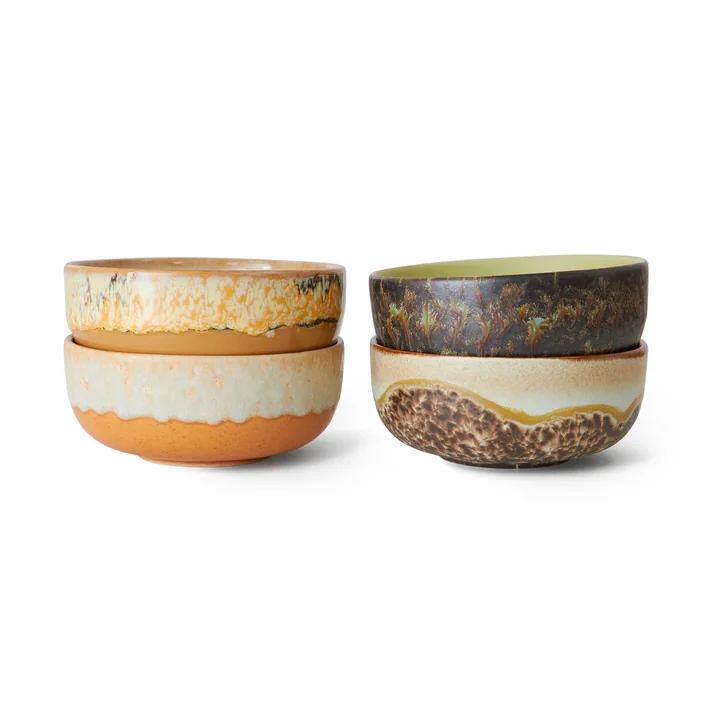 HKliving - 70's Tapas bowls, Ø 11 cm, drift (set of 4)