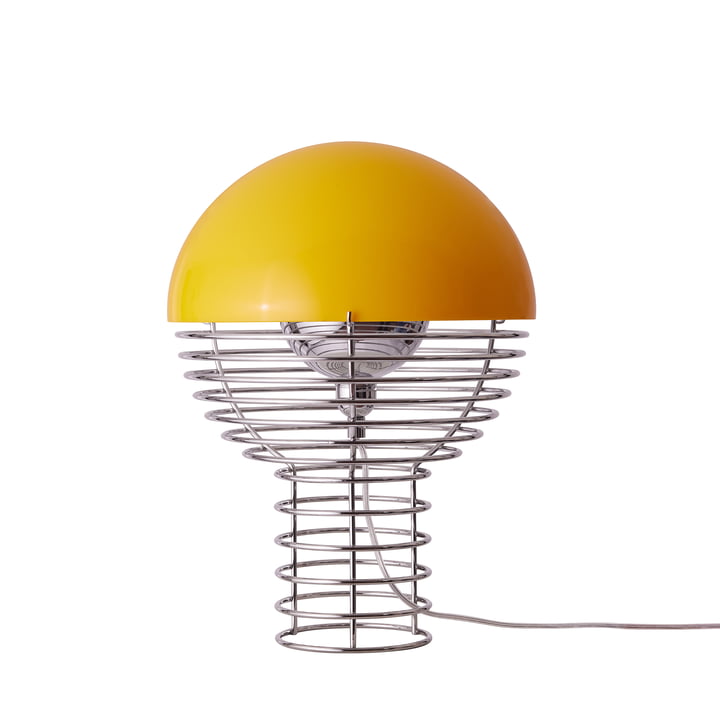 Verpan - Wire Table lamp Ø 30 cm, chrome / yellow