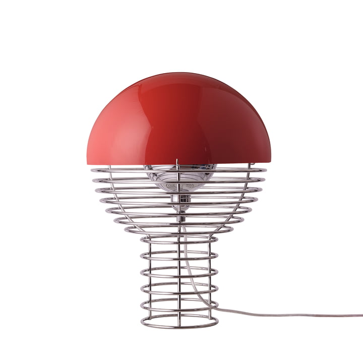 Verpan - Wire Table lamp Ø 30 cm, chrome / red