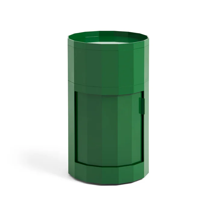 Facet Cabinet with feet and castors, high, spinach green by HAY