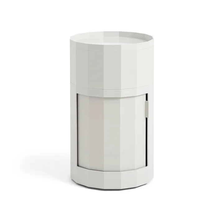 Facet Cabinet with feet and castors, high, misty grey by HAY