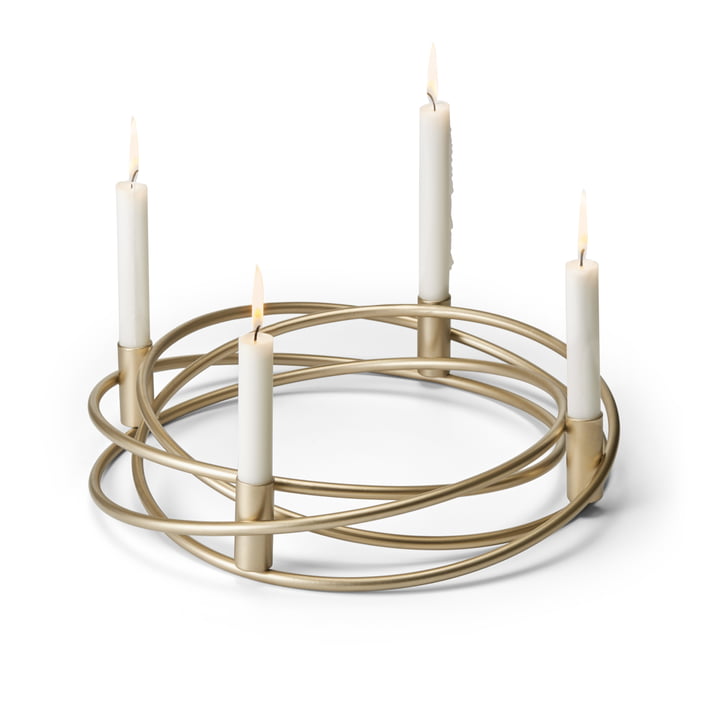 Bergamo Advent wreath Ø 40 cm, gold by Philippi