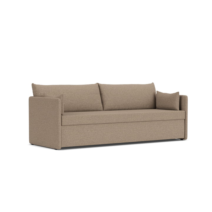 Audo - Offset sofa bed, 3-seater, flint (Yarn Collective Logan)