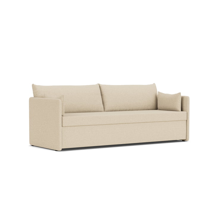 Audo - Offset sofa bed, 3-seater, sand (Yarn Collective Logan)