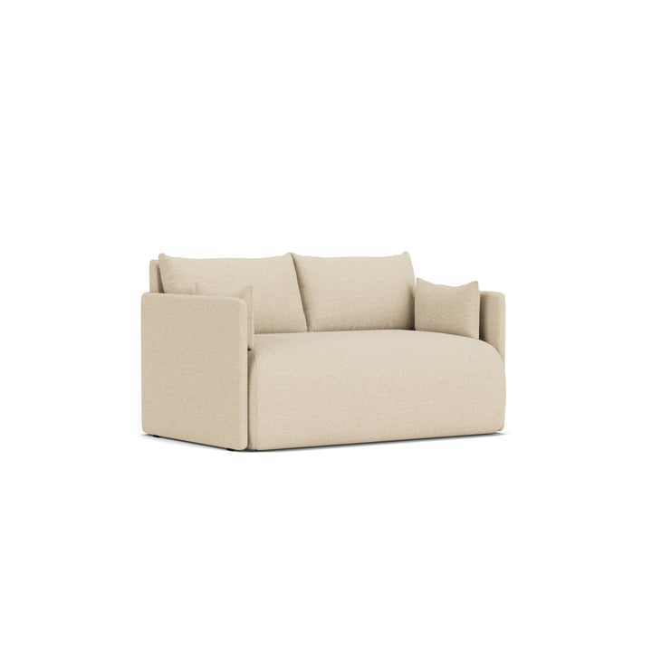 Audo - Offset sofa bed, 2-seater, sand (Yarn Collective Logan)