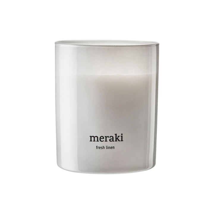 Meraki - Scented candle, Ø 8 cm, Fresh linen