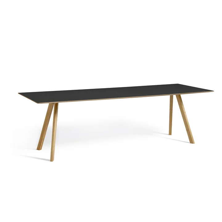 HAY - Copenhague CPH30 2. 0 Dining table 250 x 90 cm, lacquered oak / black linoleum