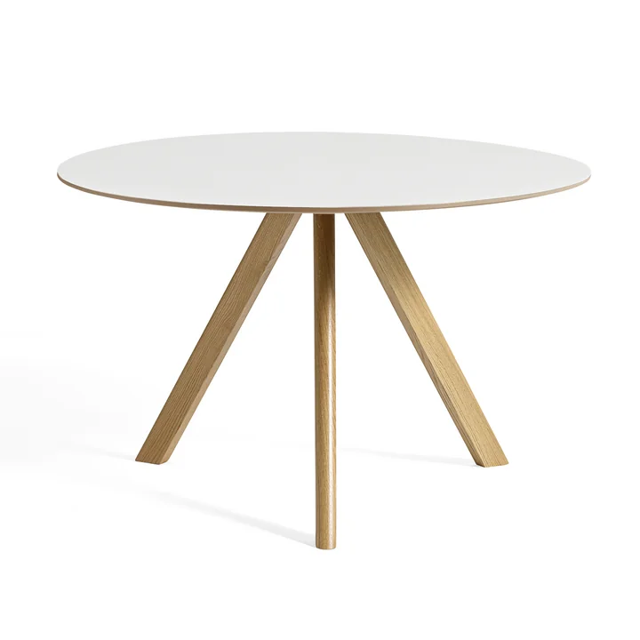 HAY - Copenhague CPH20 2. 0 Table Ø 120 cm, lacquered oak / white laminate