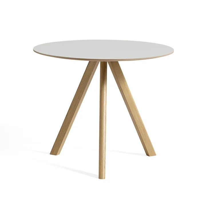 HAY - Copenhague CPH20 2. 0 Table Ø 90 cm, lacquered oak / linoleum off-white