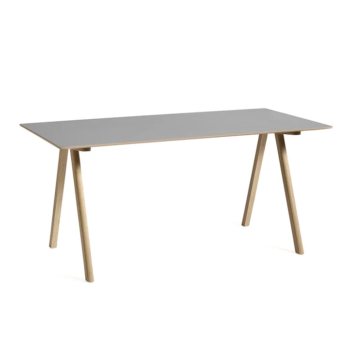 HAY - Copenhague CPH10 2. 0 Table, 160 x 80 cm, lacquered oak / gray