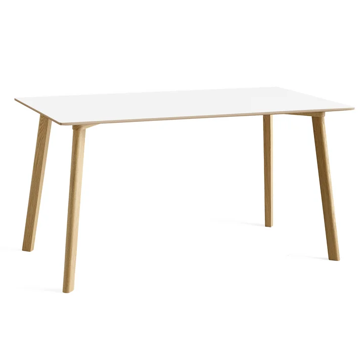 HAY - Copenhague CPH Deux 210 2. 0 Dining table, 140 x 75 cm, matt lacquered oak / pearl white