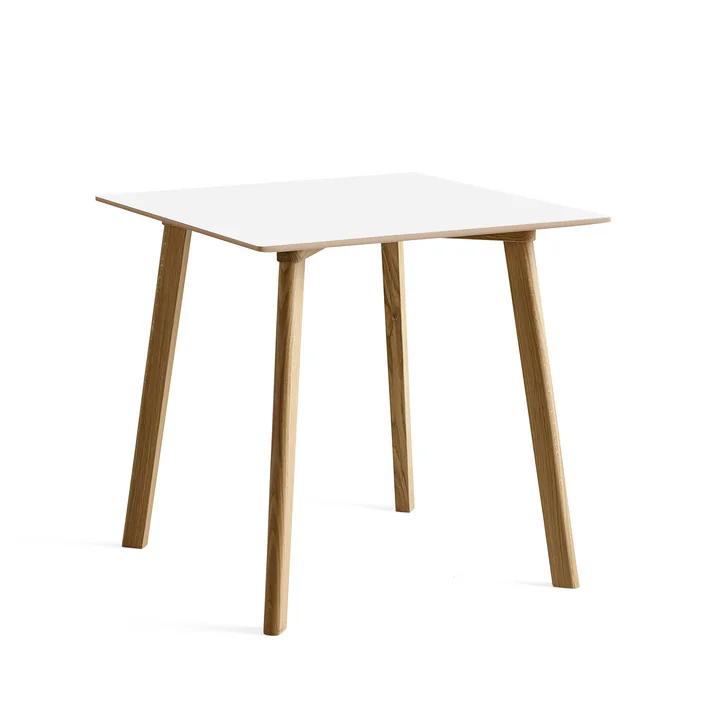 HAY - Copenhague CPH Deux 210 2. 0 Dining table 75 x 75 cm, matt lacquered oak / pearl white laminate