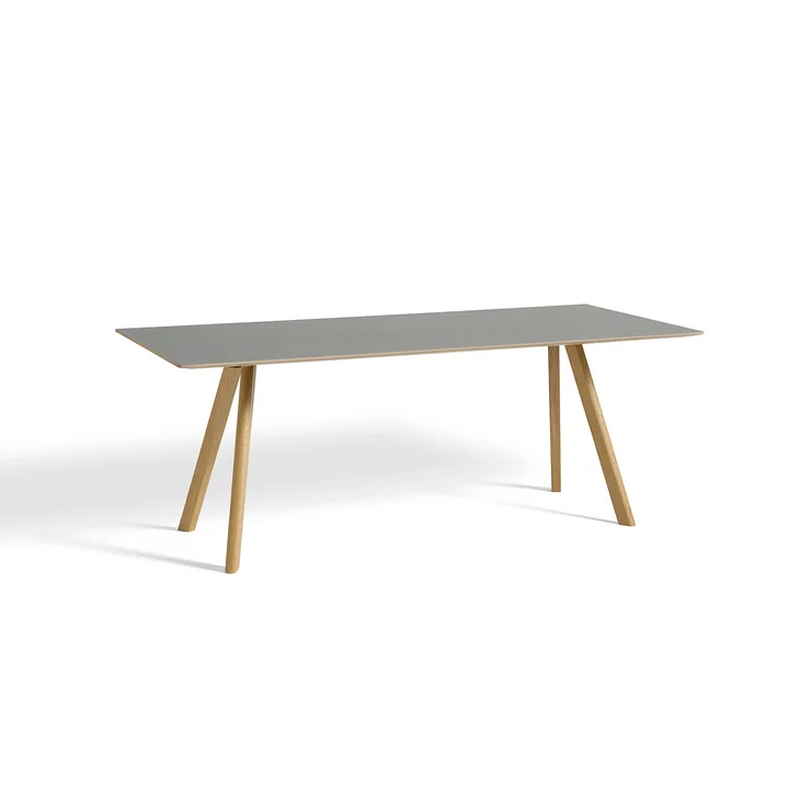 HAY - Copenhague CPH30 2. 0 Dining table 200 x 90 cm, lacquered oak / gray linoleum
