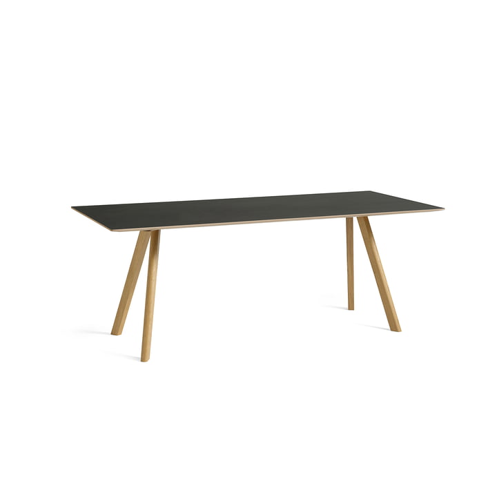 Hay - Copenhague CPH30 2. 0 Dining table 200 x 90 cm, lacquered oak / black linoleum