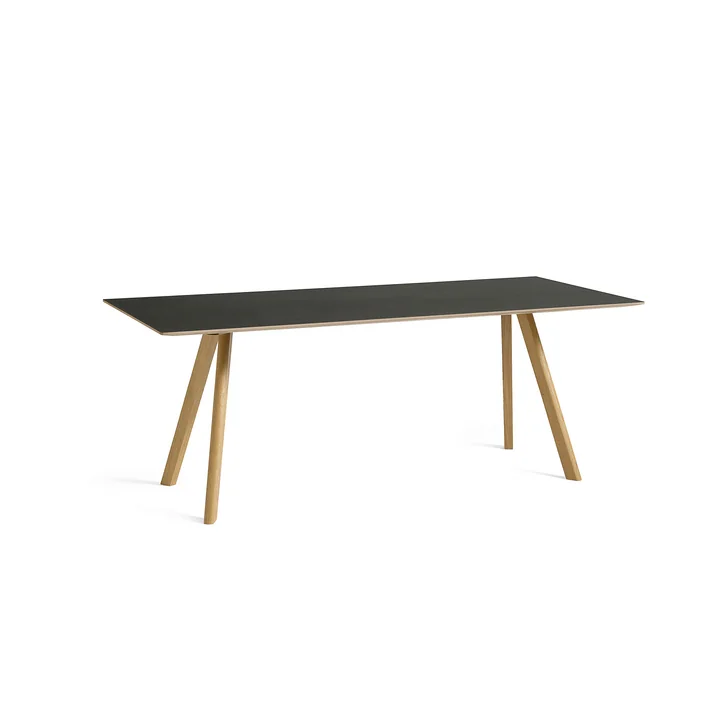 HAY - Copenhague CPH30 2. 0 Dining table 200 x 90 cm, lacquered oak / black linoleum