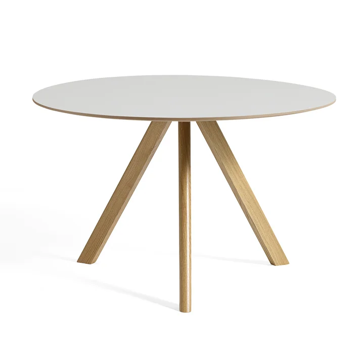HAY - Copenhague CPH20 2. 0 Table Ø 120 cm, lacquered oak / linoleum off-white