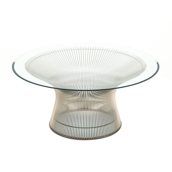 Knoll - Platner coffee table, polished nickel / crystal glass