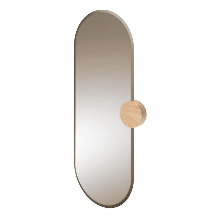 Hartô - Sonia wall mirror, h 80 cm, smoked glass / natural oak