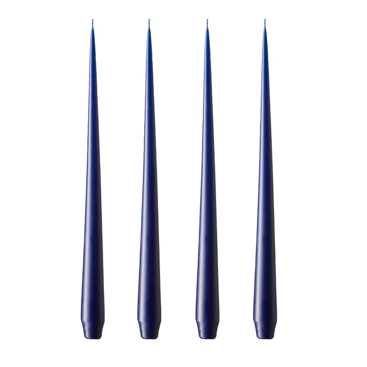 ester & erik - whip candle, 32 cm, No. 28, royal navy / matt (set of 4)