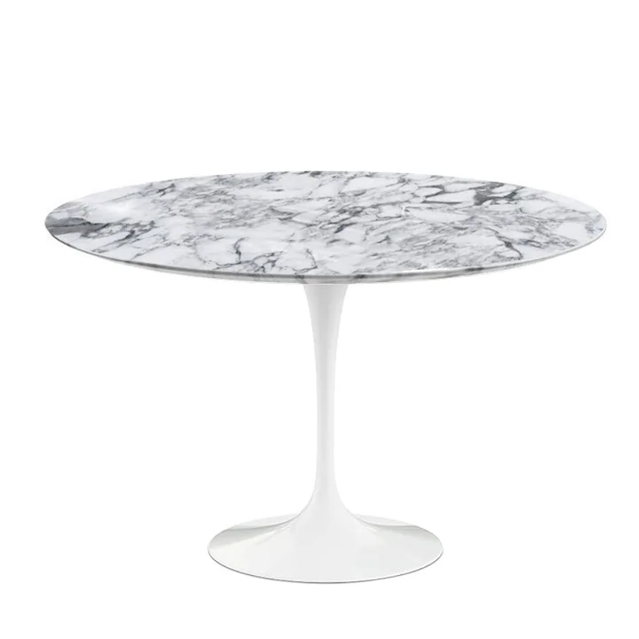 Knoll - Saarinen Tulip Bistro table Ø 120 cm, white / Mamor Arabescato