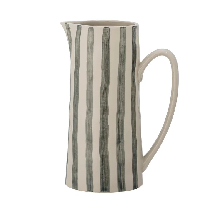 Bloomingville - Begonia jug, gray / beige, striped