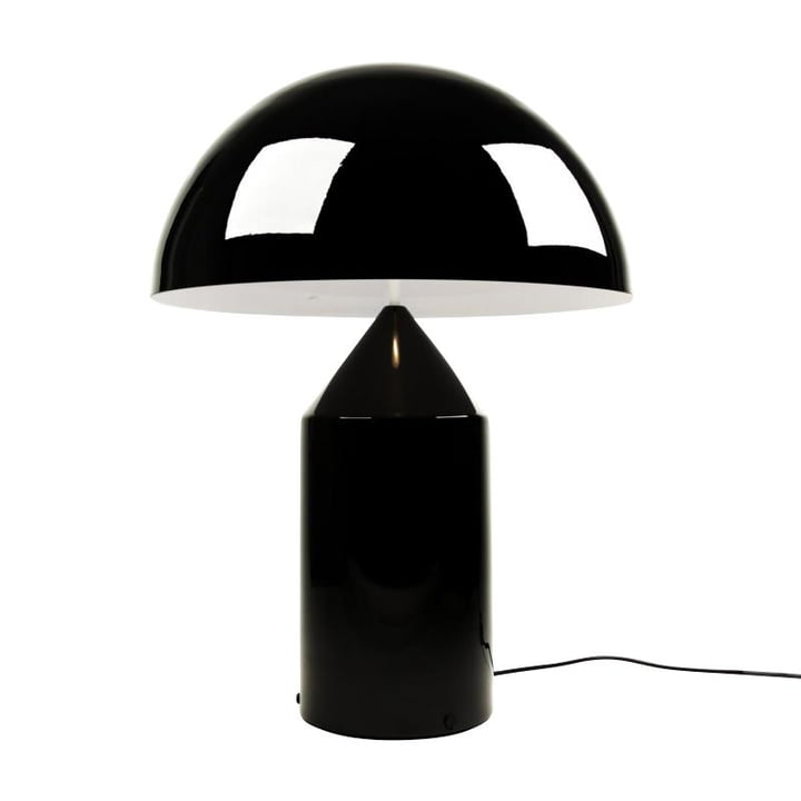 Atollo table lamp 233, black RAL 9005 / inside white RAL 9003 from Oluce