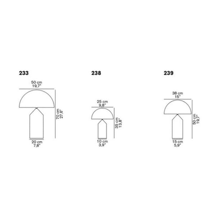 Oluce - Atollo table lamp 233, 238, 239