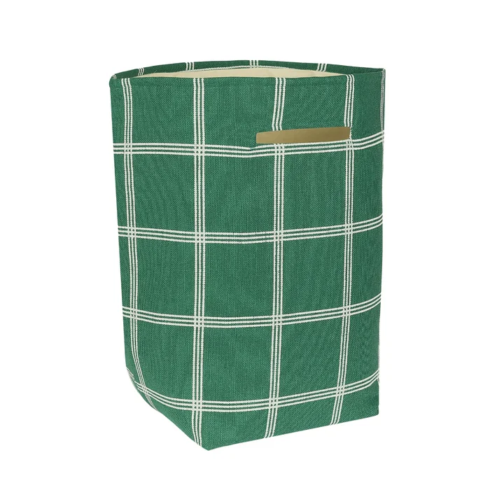 Nobodinoz - Vibes storage basket, large, green / white