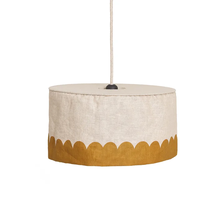 Nobodinoz - Vibes lampshade, Ø 40 cm, linen, mustard