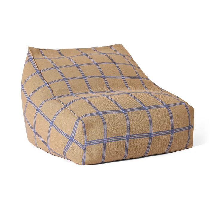 Nobodinoz - Vibes beanbag, L 74 x H 40 cm, brown / blue