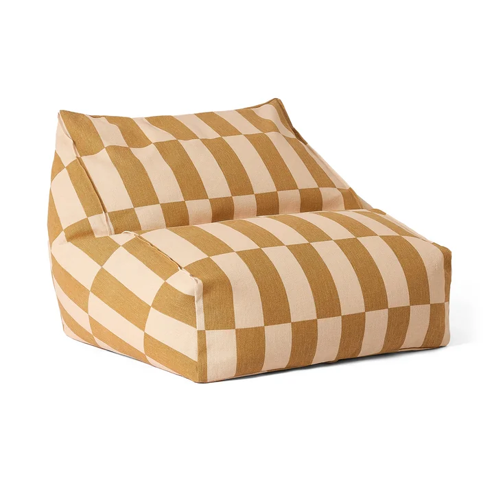 Nobodinoz - Vibes beanbag, L 74 x H 40 cm, mustard / sand