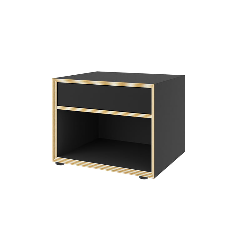 Müller Small Living - Vertiko small chest of drawers with top drawer, black matt